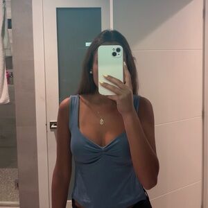 Amazon Blue Crop Top